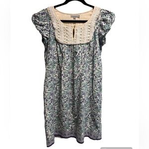 CALYPSO ST. BARTH Women’s Beaded Embellished Purple and Teal Tunic Dress - Small